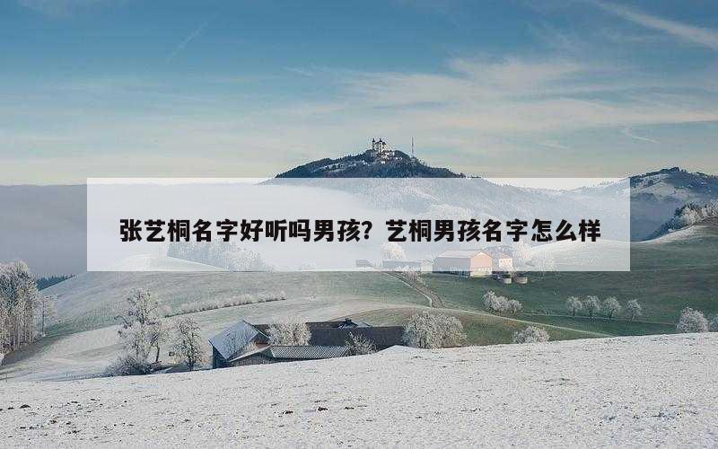 张艺桐名字好听吗男孩？艺桐男孩名字怎么样