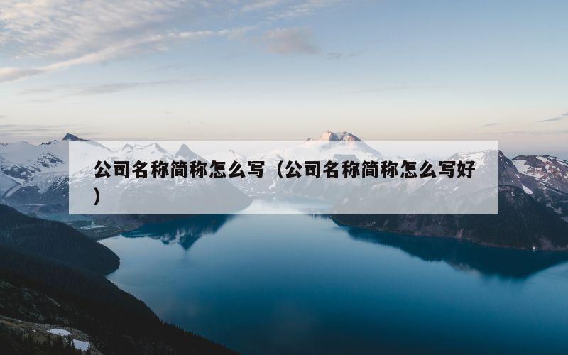 公司名称简称怎么写（公司名称简称怎么写好）