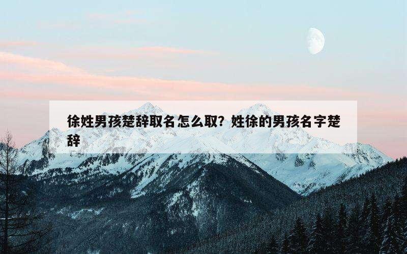 徐姓男孩楚辞取名怎么取？姓徐的男孩名字楚辞