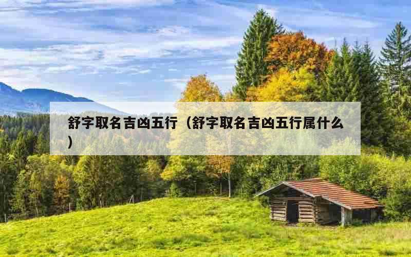 舒字取名吉凶五行（舒字取名吉凶五行属什么）