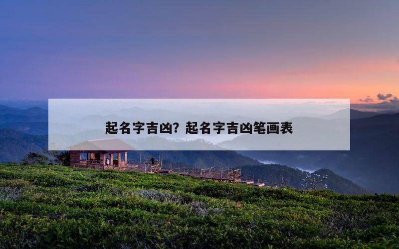 起名字吉凶？起名字吉凶笔画表