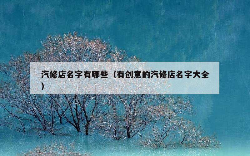 汽修店名字有哪些（有创意的汽修店名字大全）