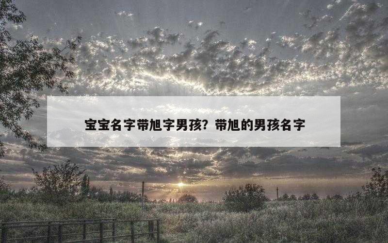 宝宝名字带旭字男孩？带旭的男孩名字