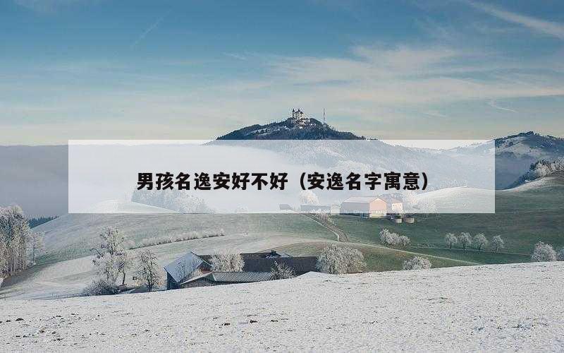 男孩名逸安好不好（安逸名字寓意）