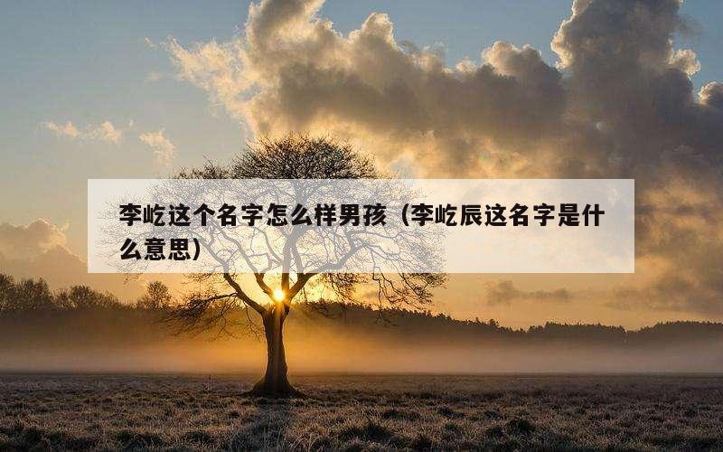 李屹这个名字怎么样男孩（李屹辰这名字是什么意思）