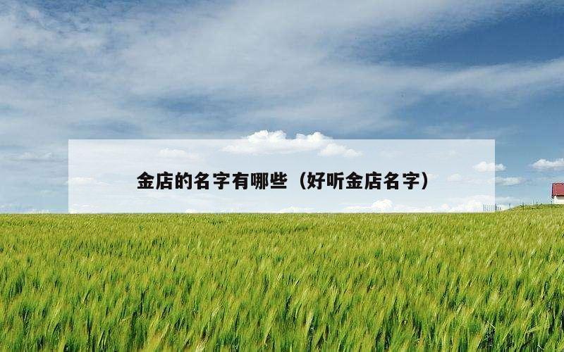 金店的名字有哪些（好听金店名字）