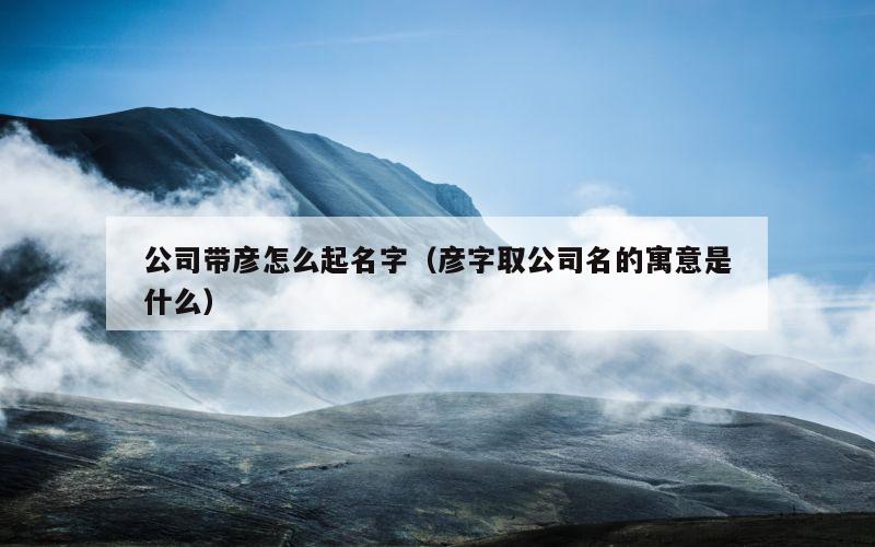 公司带彦怎么起名字（彦字取公司名的寓意是什么）
