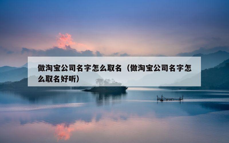 做淘宝公司名字怎么取名（做淘宝公司名字怎么取名好听）