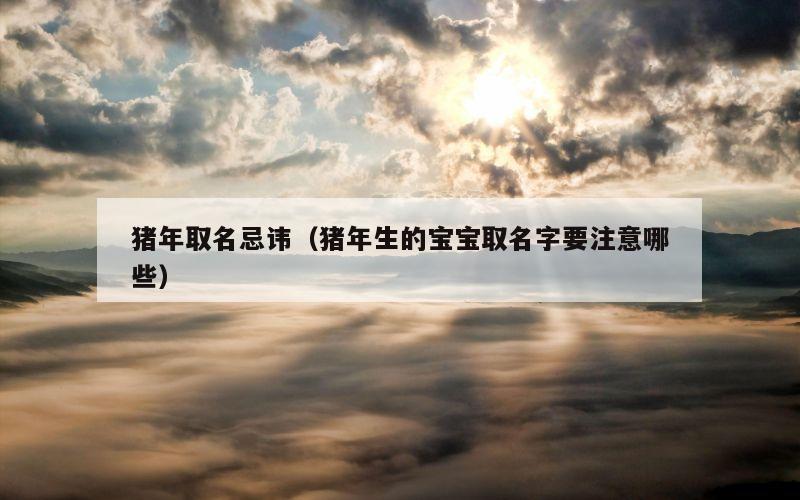 猪年取名忌讳（猪年生的宝宝取名字要注意哪些）