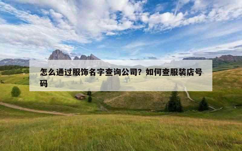 怎么通过服饰名字查询公司？如何查服装店号码