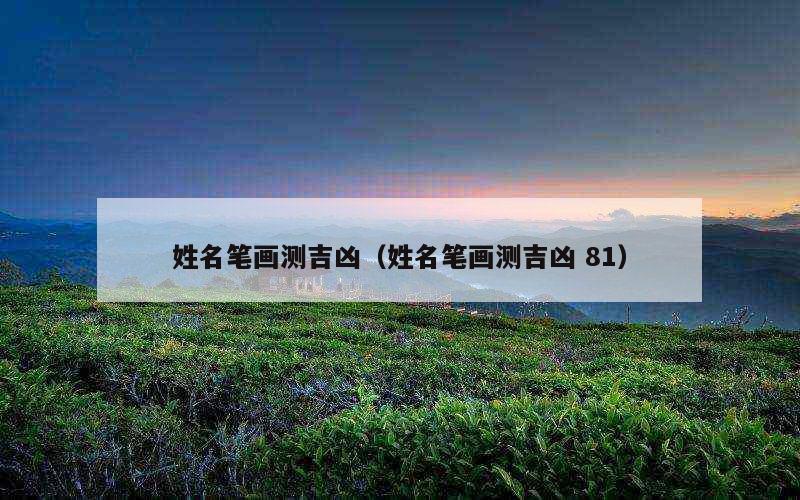 姓名笔画测吉凶（姓名笔画测吉凶 81）