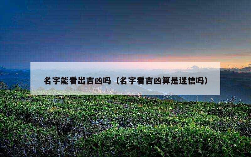 名字能看出吉凶吗（名字看吉凶算是迷信吗）