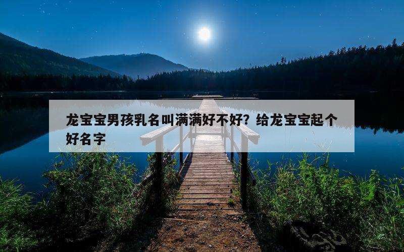 龙宝宝男孩乳名叫满满好不好？给龙宝宝起个好名字