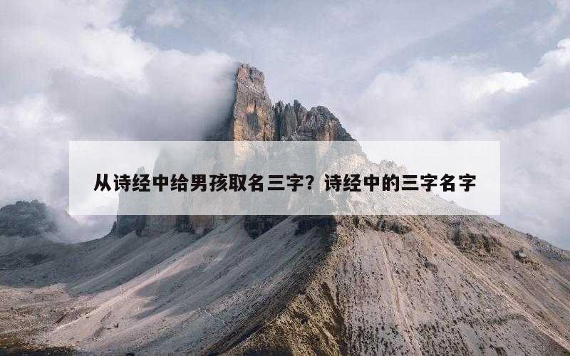 从诗经中给男孩取名三字？诗经中的三字名字