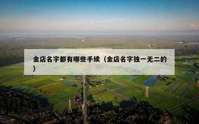金店名字都有哪些手续（金店名字独一无二的）