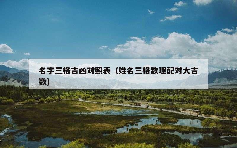 名字三格吉凶对照表（姓名三格数理配对大吉数）