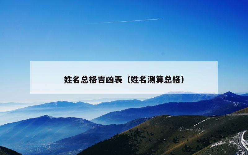 姓名总格吉凶表（姓名测算总格）