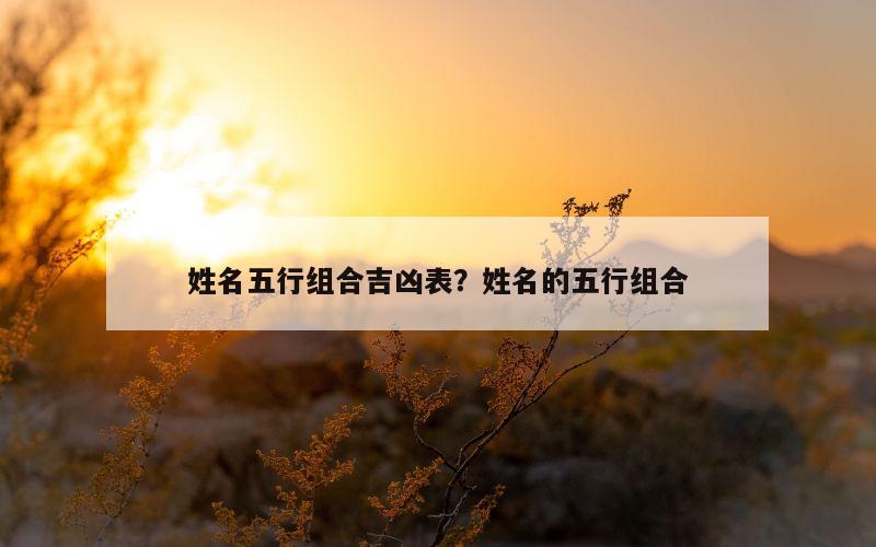 姓名五行组合吉凶表？姓名的五行组合