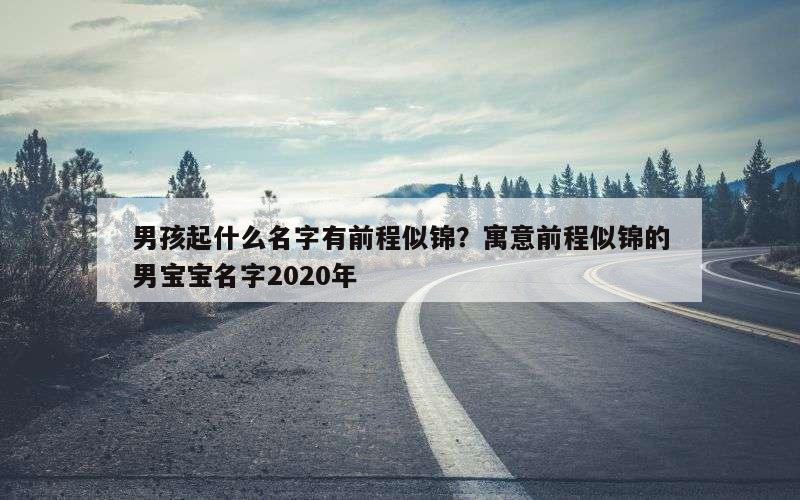 男孩起什么名字有前程似锦？寓意前程似锦的男宝宝名字2020年