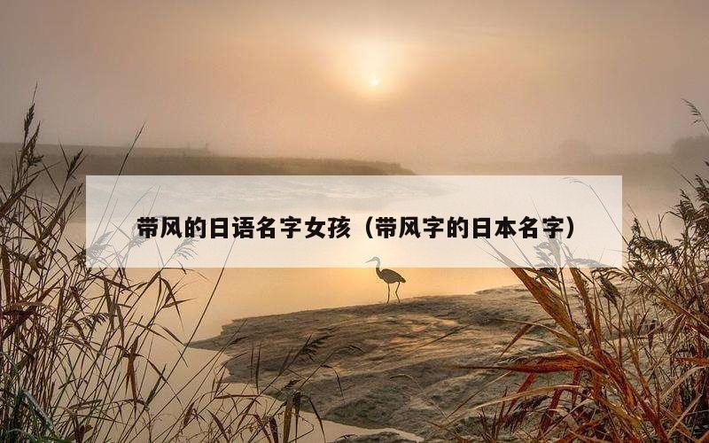 带风的日语名字女孩（带风字的日本名字）