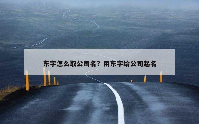 东字怎么取公司名？用东字给公司起名