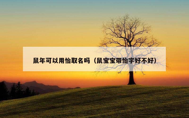 鼠年可以用怡取名吗（鼠宝宝带怡字好不好）