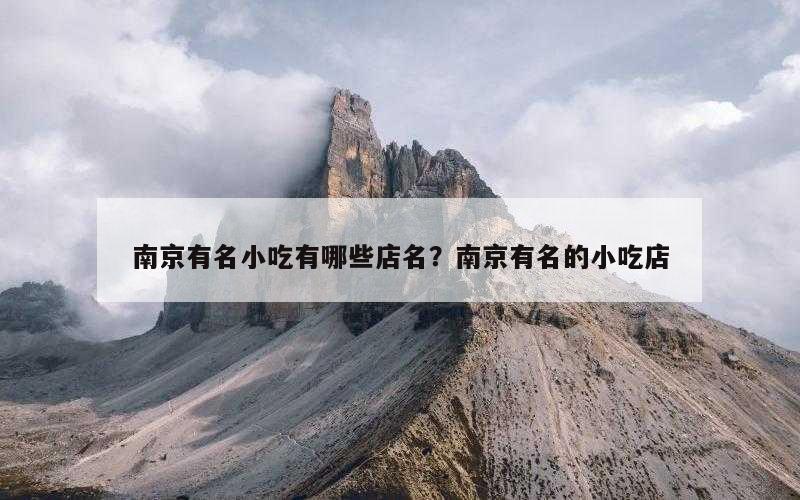 南京有名小吃有哪些店名？南京有名的小吃店
