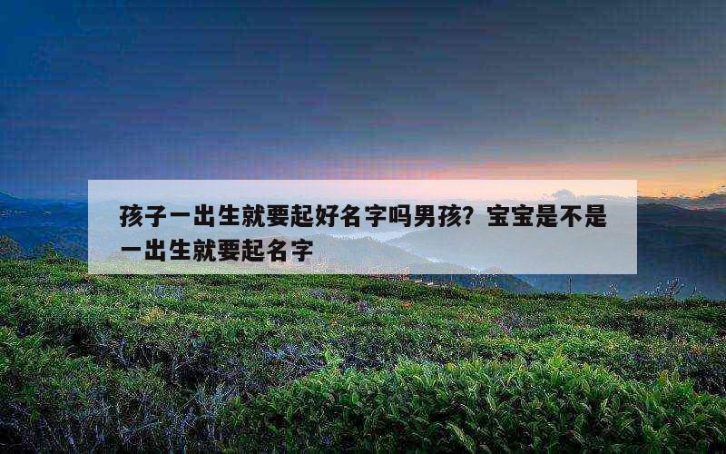 孩子一出生就要起好名字吗男孩？宝宝是不是一出生就要起名字
