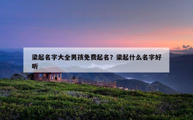 梁起名字大全男孩免费起名？梁起什么名字好听