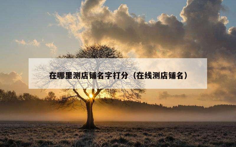 在哪里测店铺名字打分（在线测店铺名）