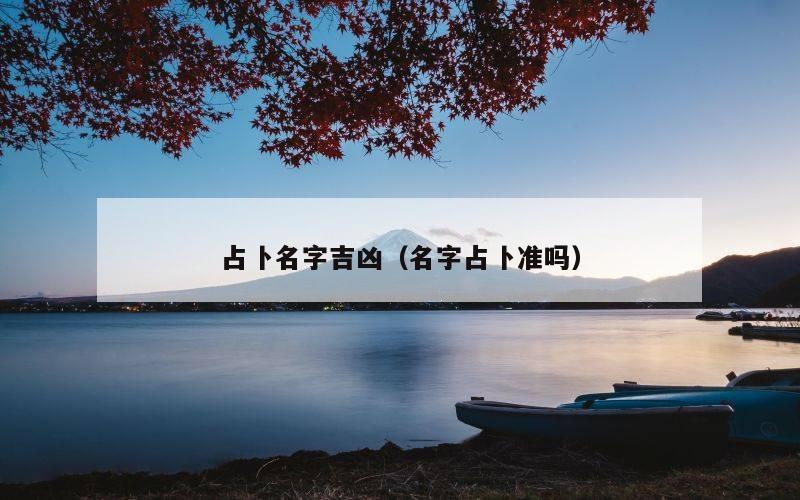 占卜名字吉凶（名字占卜准吗）