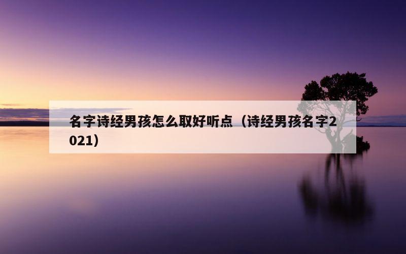 名字诗经男孩怎么取好听点（诗经男孩名字2021）