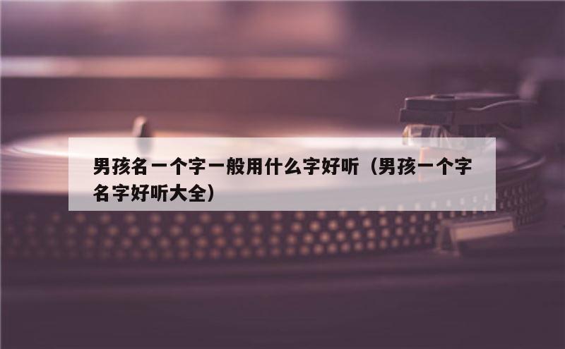 男孩名一个字一般用什么字好听（男孩一个字名字好听大全）