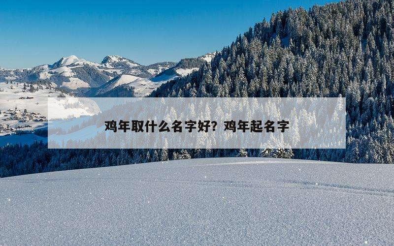 鸡年取什么名字好？鸡年起名字