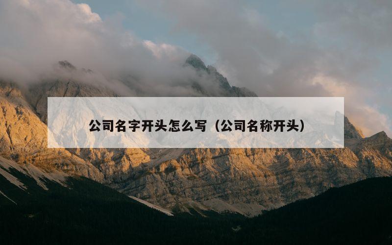公司名字开头怎么写（公司名称开头）