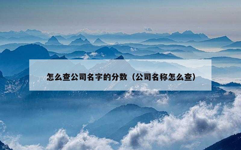 怎么查公司名字的分数（公司名称怎么查）