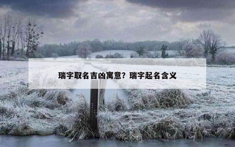 瑞字取名吉凶寓意？瑞字起名含义