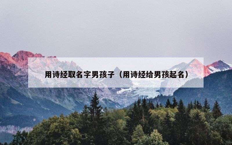 用诗经取名字男孩子（用诗经给男孩起名）