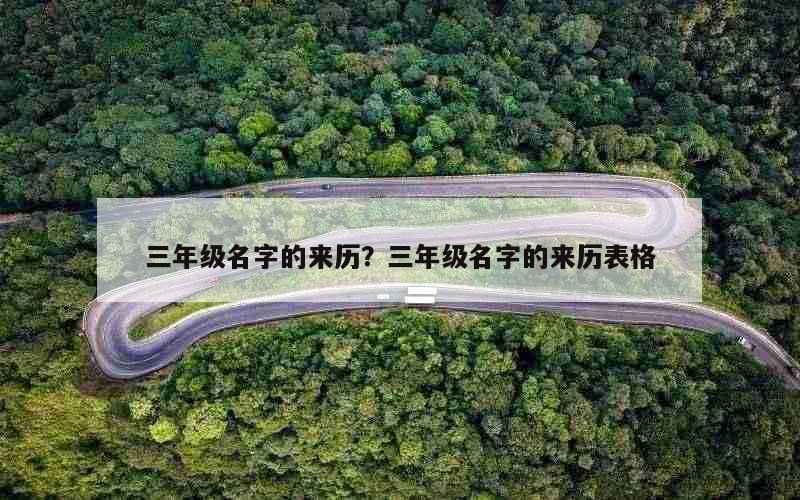 三年级名字的来历？三年级名字的来历表格