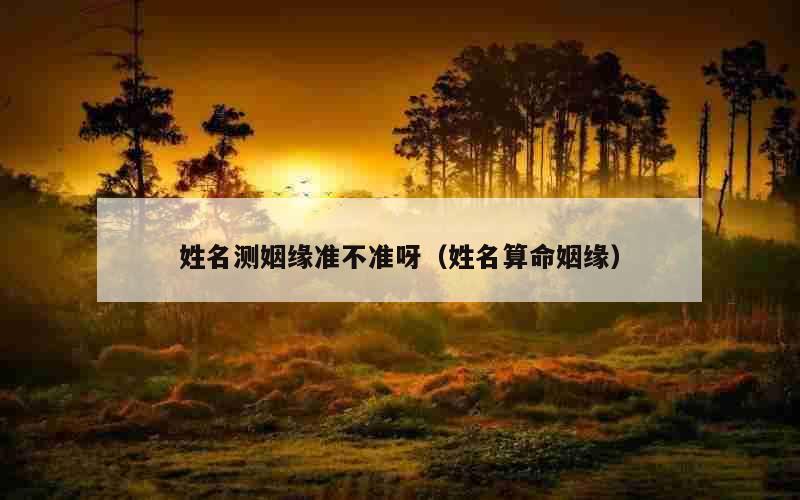 姓名测姻缘准不准呀（姓名算命姻缘）