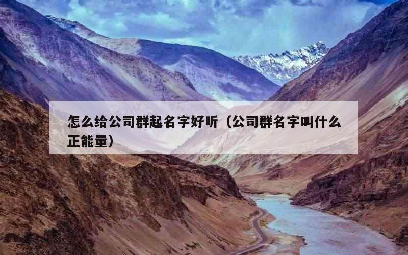 怎么给公司群起名字好听（公司群名字叫什么正能量）