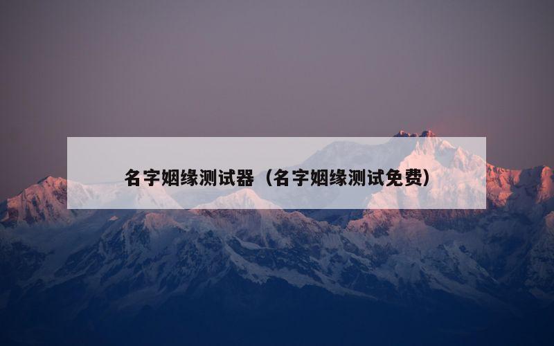 名字姻缘测试器（名字姻缘测试免费）