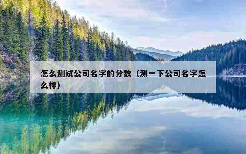 怎么测试公司名字的分数（测一下公司名字怎么样）