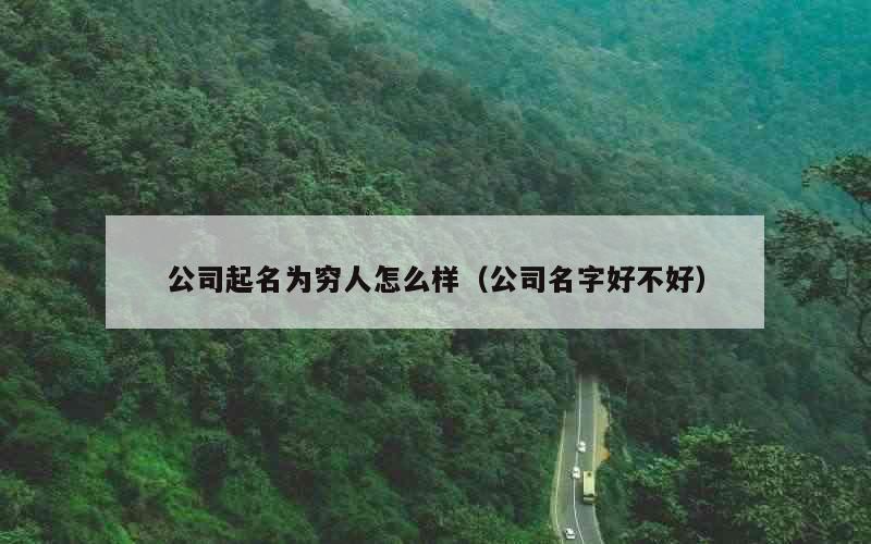 公司起名为穷人怎么样（公司名字好不好）