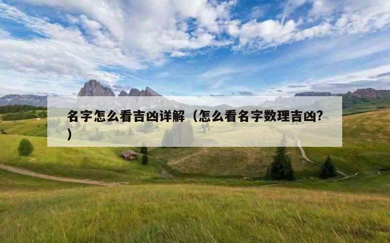 名字怎么看吉凶详解（怎么看名字数理吉凶?）