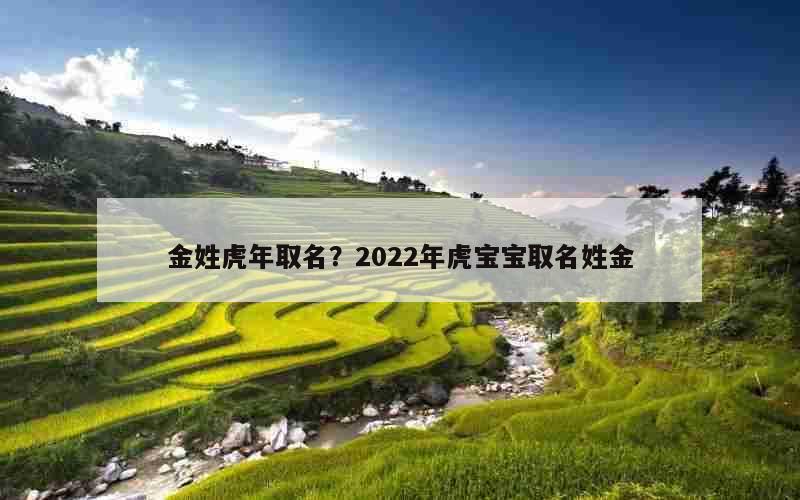 金姓虎年取名？2022年虎宝宝取名姓金