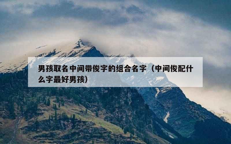 男孩取名中间带俊字的组合名字（中间俊配什么字最好男孩）