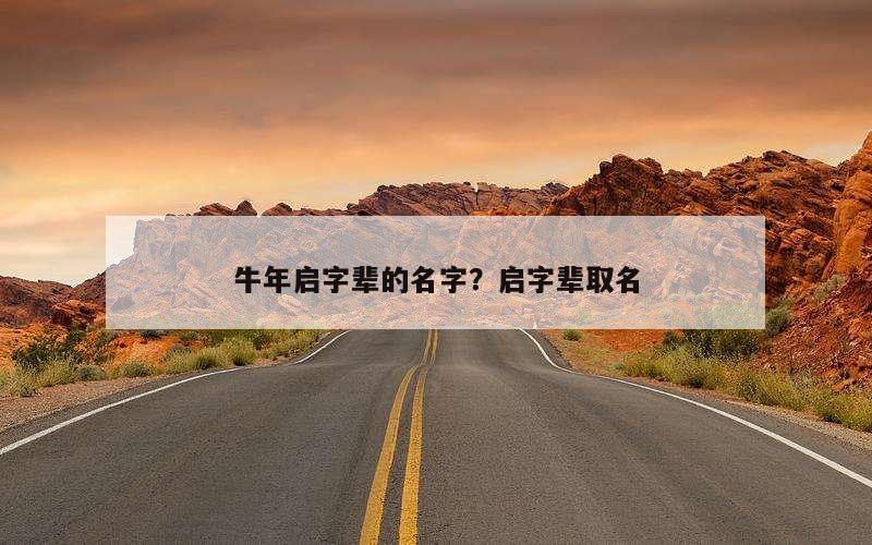 牛年启字辈的名字？启字辈取名