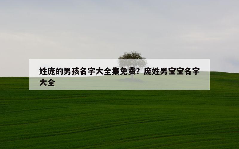 姓庞的男孩名字大全集免费？庞姓男宝宝名字大全
