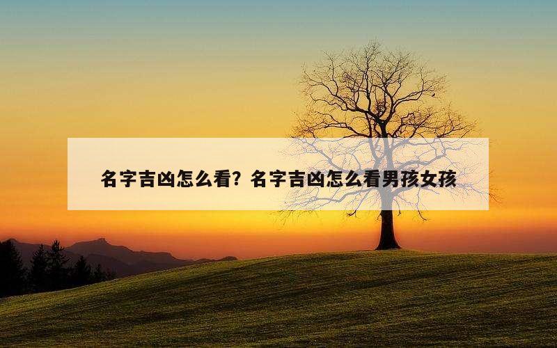 名字吉凶怎么看？名字吉凶怎么看男孩女孩